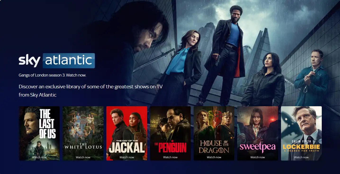 SKY TV UK<br />
SKY UK<br />
SKY Atlantic<br />
SKY TV UK