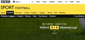bbc live scores 1